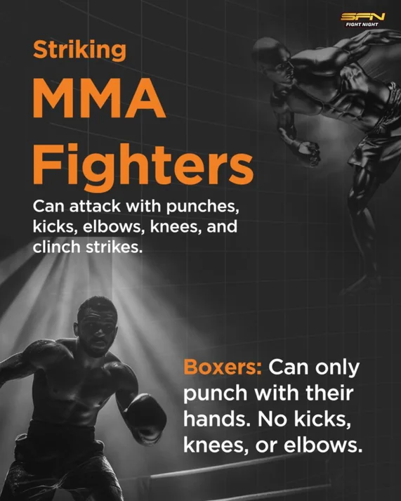 Educational post: MMA vs boxing striking rules