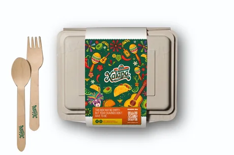 Eco meal box with branded cutlery